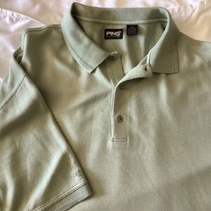 Men’s PING Polo Lt. Green Size 2X “Hodges & Hicks” Logo on Sleeve
